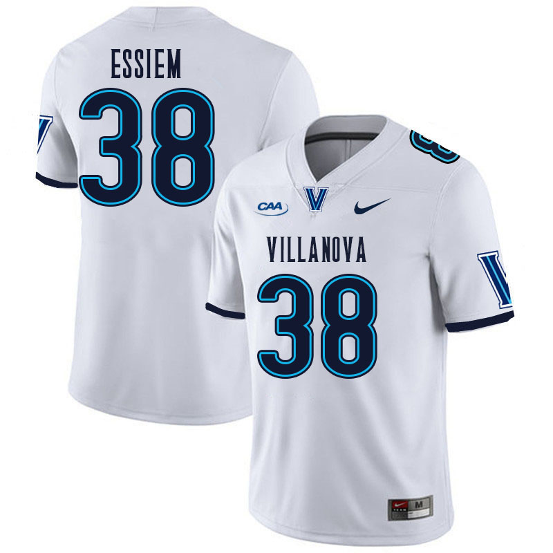 Men #38 Newton Essiem Villanova Wildcats College Football Jerseys Stitched Sale-White